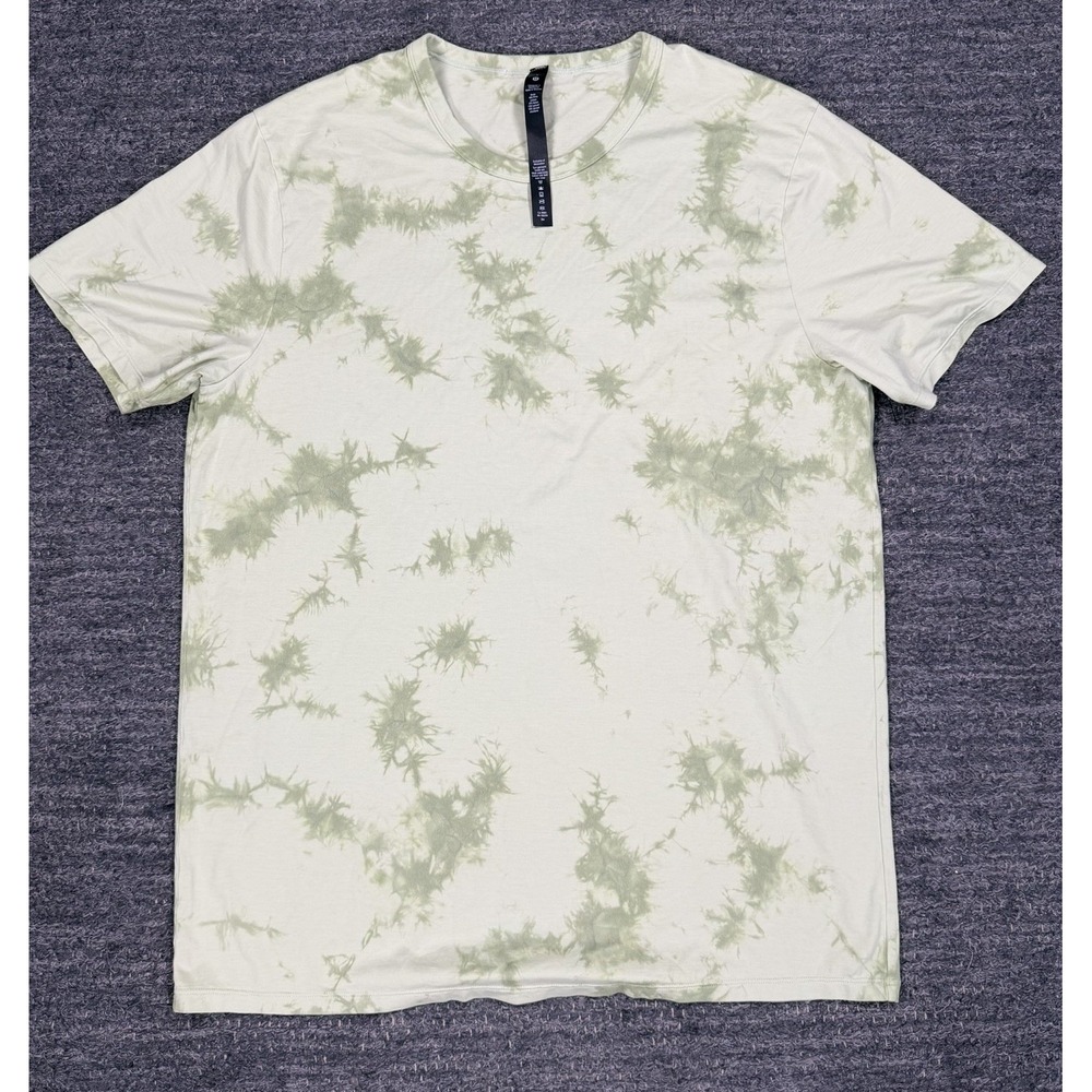 Lululemon Fundamental Performance Tee Shirt Men Large Stretch Tie Dye Green Gym